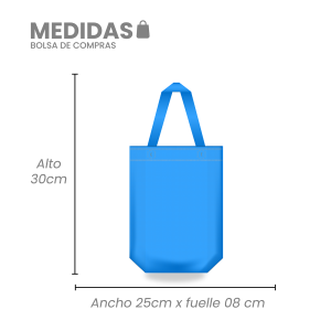 Bolsa TNT Mediana 25x30x8 cms. Resistencia 12 Kg. Máx Aprox.