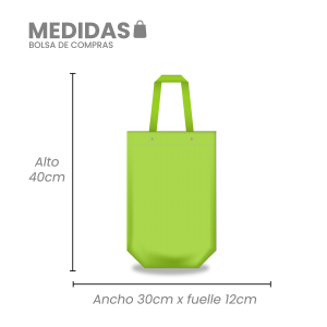 Bolsa TNT Compras 30x40x12 cms. Resistencia 15 Kg. Máx Aprox.