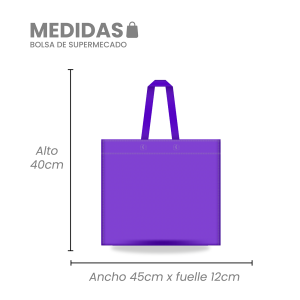 Bolsa TNT Supermercado con Fuelle Inferior 45x40x12 cms. Resistencia 20 Kg. Máx Aprox.