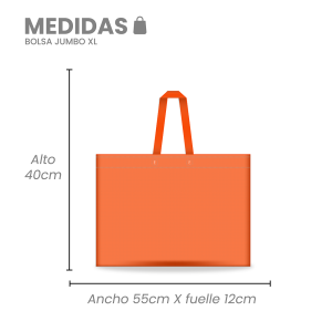 Bolsa TNT Extra Jumbo con Fuelle Inferior 55x40x12 cms. Resistencia 20 Kg. Máx Aprox.