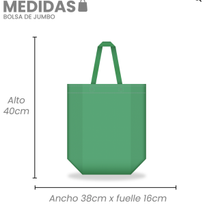 Bolsa TNT Jumbo 40x38x16 cms. Resistencia 20 Kg. Máx Aprox.